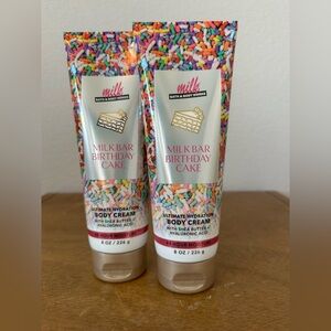 X2 bath and body works MILK BAR BIRTHDAY CAKE body creams NEW